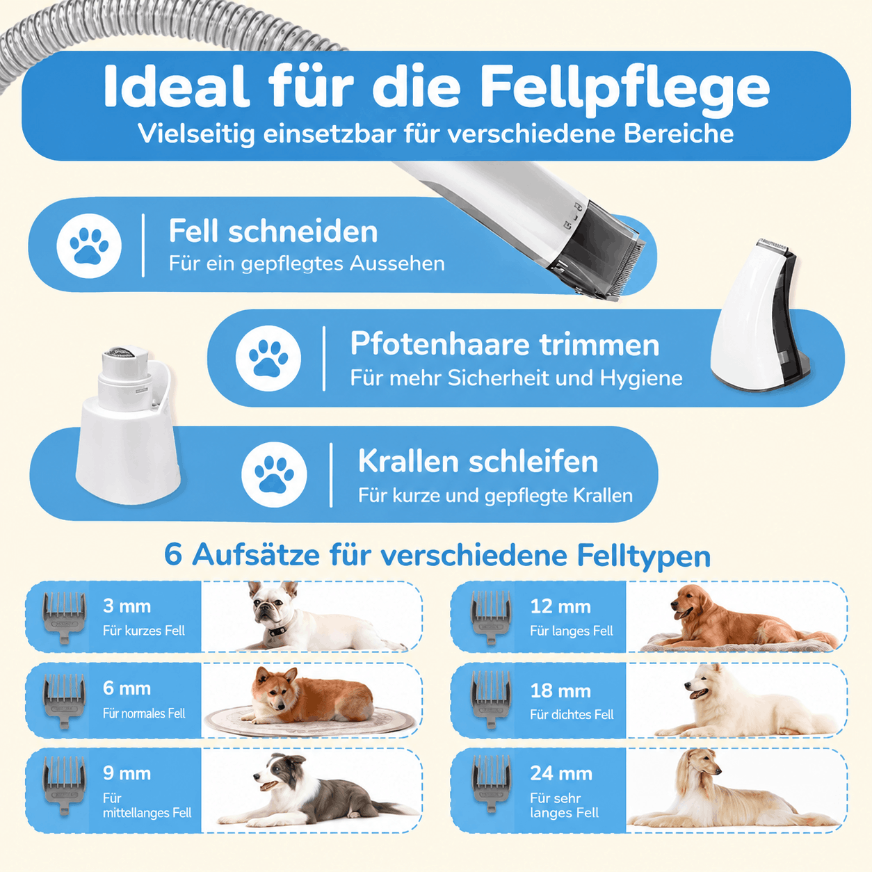 6-in-1 Fellpflege-Set GroomPro